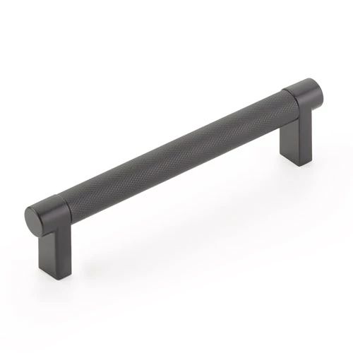 Emtek Select 5" CC Rectangular Stem and Knurled Bar Cabinet Pull