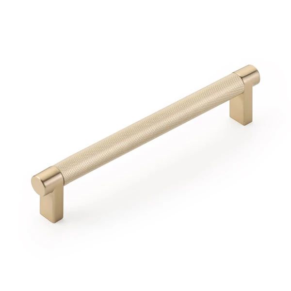 Emtek Select 6" CC Rectangular Stem and Knurled Bar Cabinet Pull