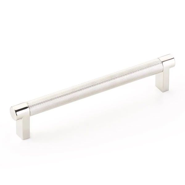 Emtek Select 6" CC Rectangular Stem and Knurled Bar Cabinet Pull