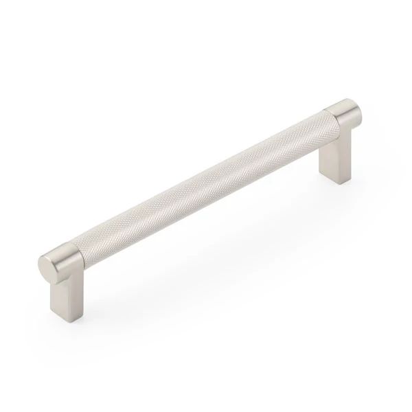 Emtek Select 6" CC Rectangular Stem and Knurled Bar Cabinet Pull