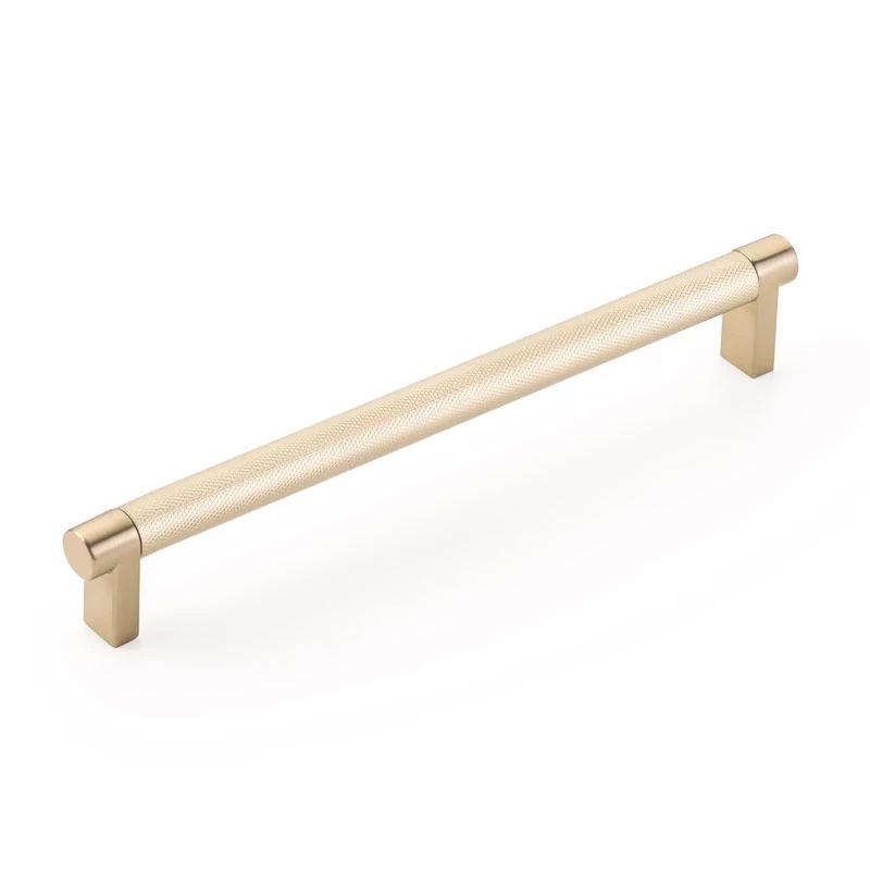 Emtek Select 8" CC Rectangular Stem and Knurled Bar Cabinet Pull