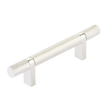 Emtek Select 3.5" CC Rectangular Bar Stem and Knurled Bar Cabinet Pull