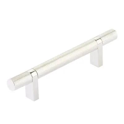 Emtek Select 4" CC Rectangular Bar Stem and Knurled Bar Cabinet Pull by Emtek