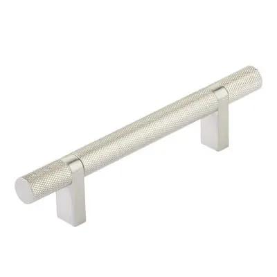 Emtek Select 4" CC Rectangular Bar Stem and Knurled Bar Cabinet Pull by Emtek