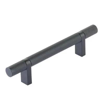Emtek Select 4" CC Rectangular Bar Stem and Knurled Bar Cabinet Pull by Emtek
