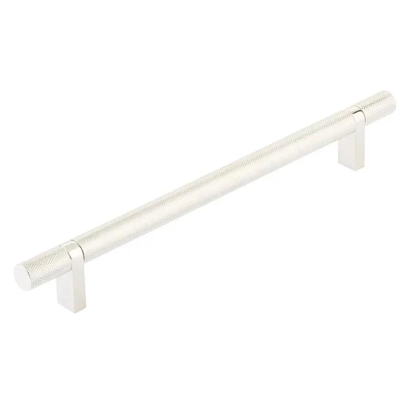 Emtek Select 8" CC Rectangular Bar Stem and Knurled Bar Cabinet Pull by Emtek