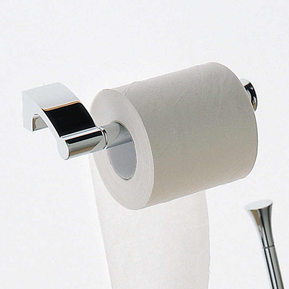 polished chrome toilet paper holder