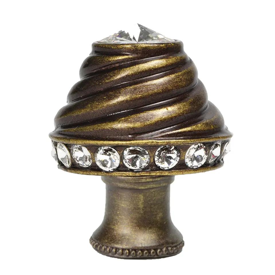 Carpe Diem Caché II Large Round Knob with Side Crystals - Decorated with Swarovski Crystals by Carpe Diem