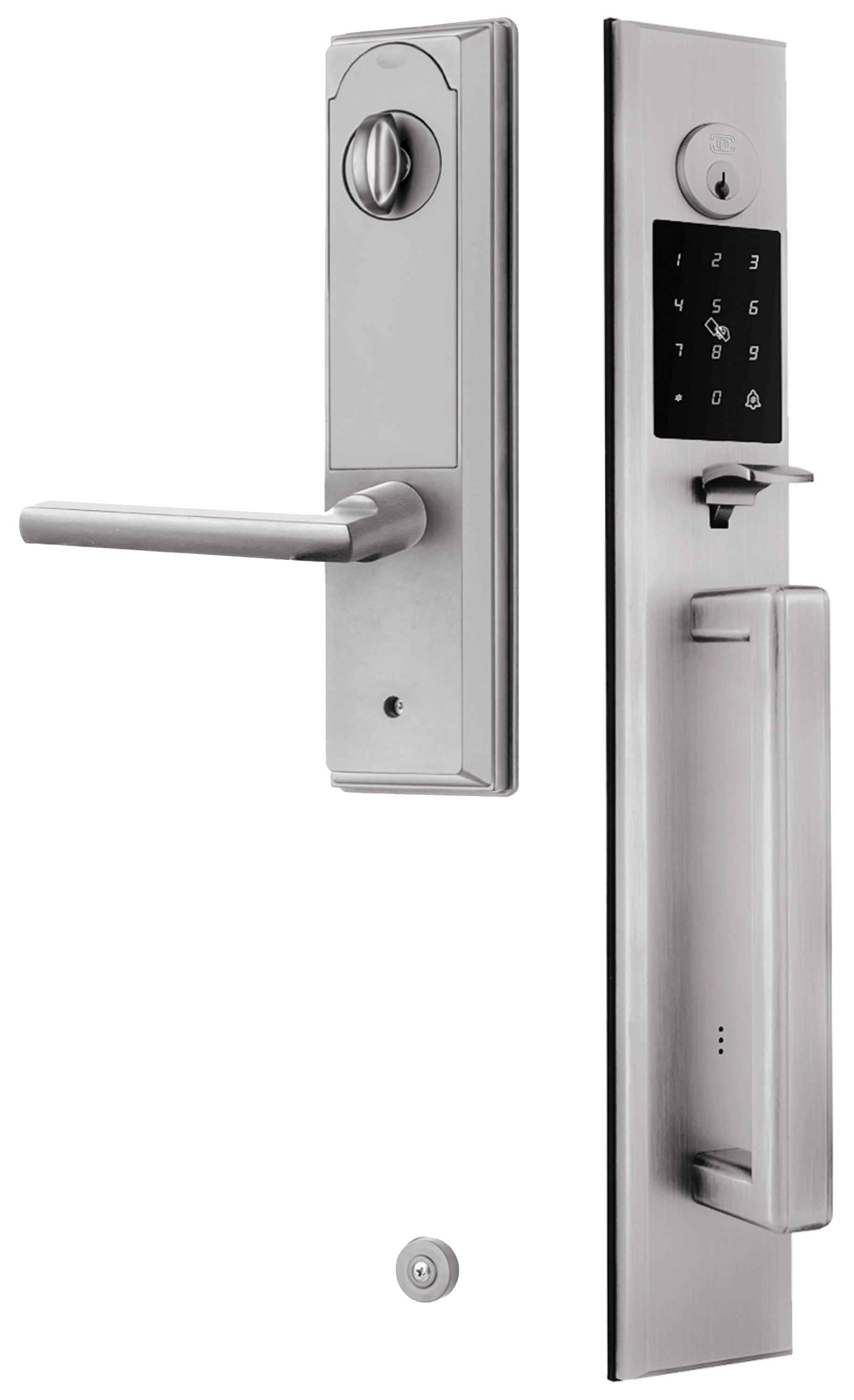 Omnia Rectangular Full Grip Electronic Entrance Handleset