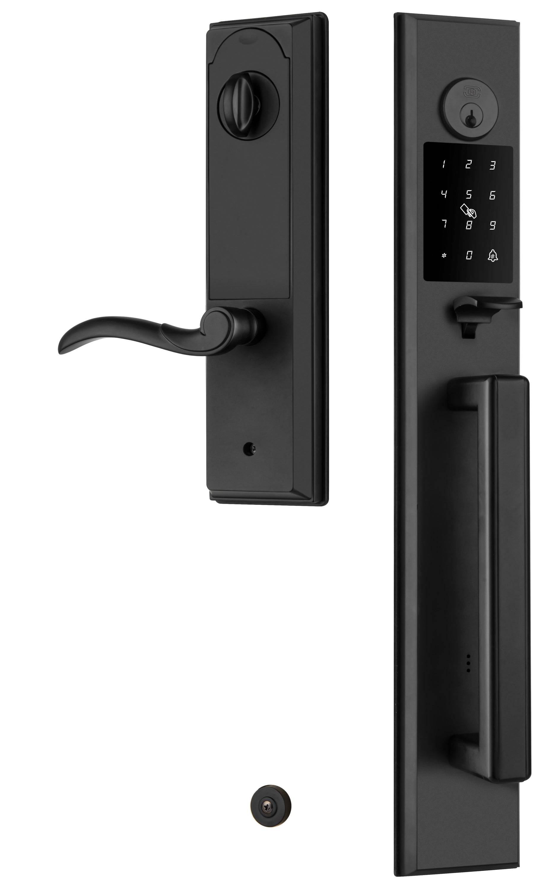 Omnia Rectangular Full Grip Electronic Entrance Handleset