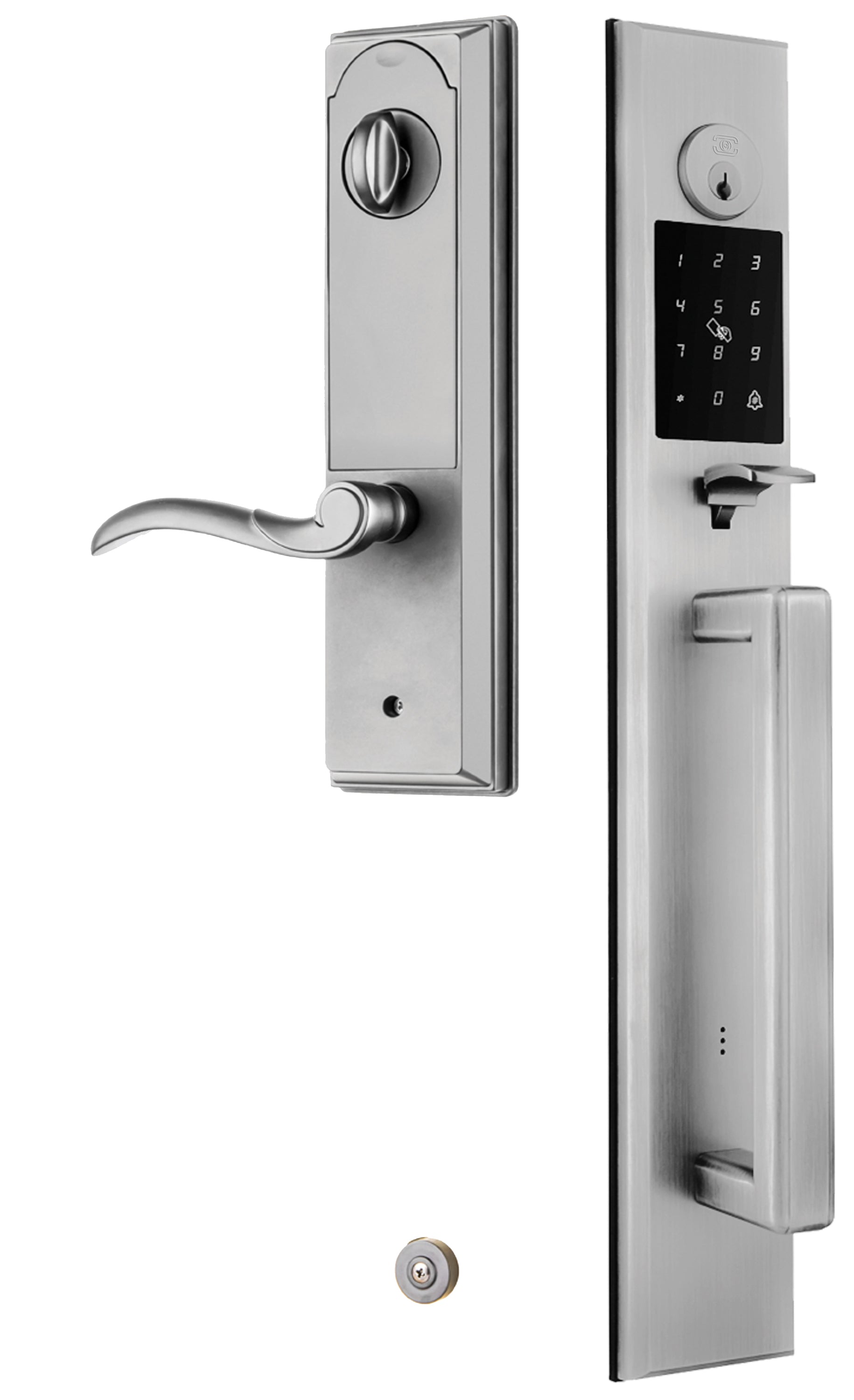 Omnia Rectangular Full Grip Electronic Entrance Handleset