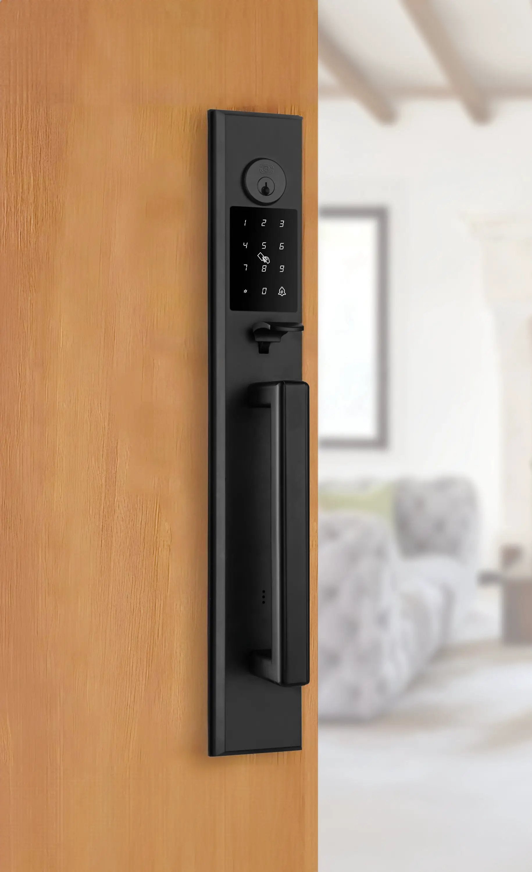 Omnia 8669 Rectangular Full Grip Electronic Entrance Handleset