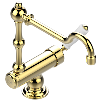 THG Paris 1900 Kitchen Single Hole Kitchen Faucet with Movable Spout For Window Opening