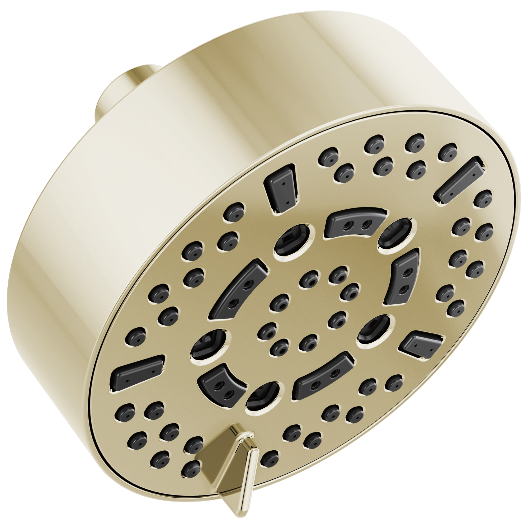 polished nickel shower head