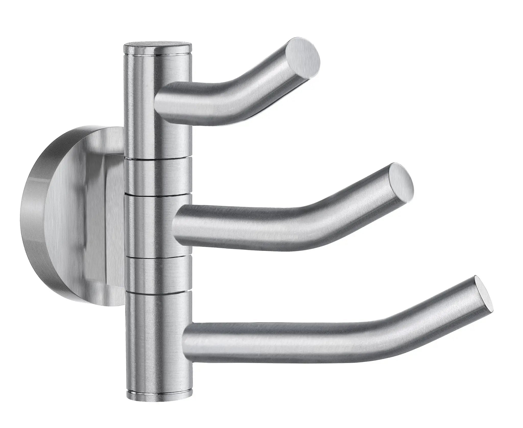 brushed chrome triple hook