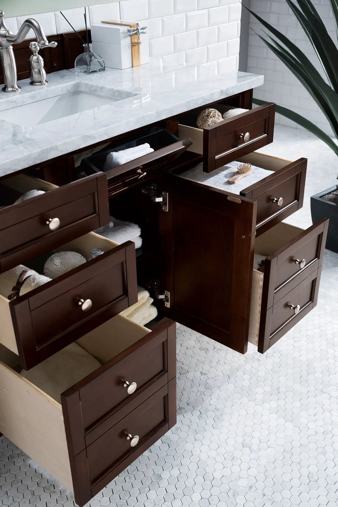 burnished mahogany vanity