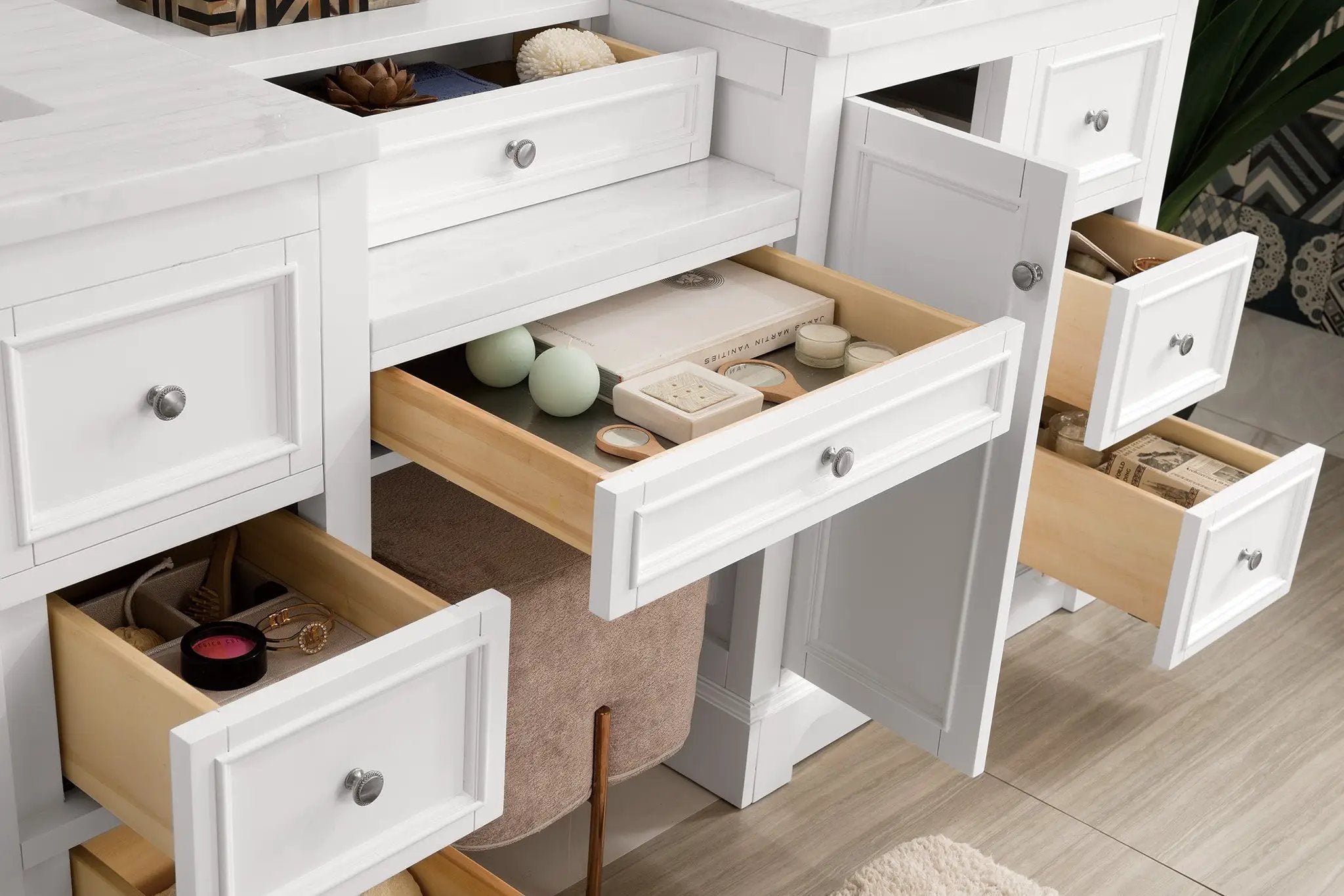 bright white vanity