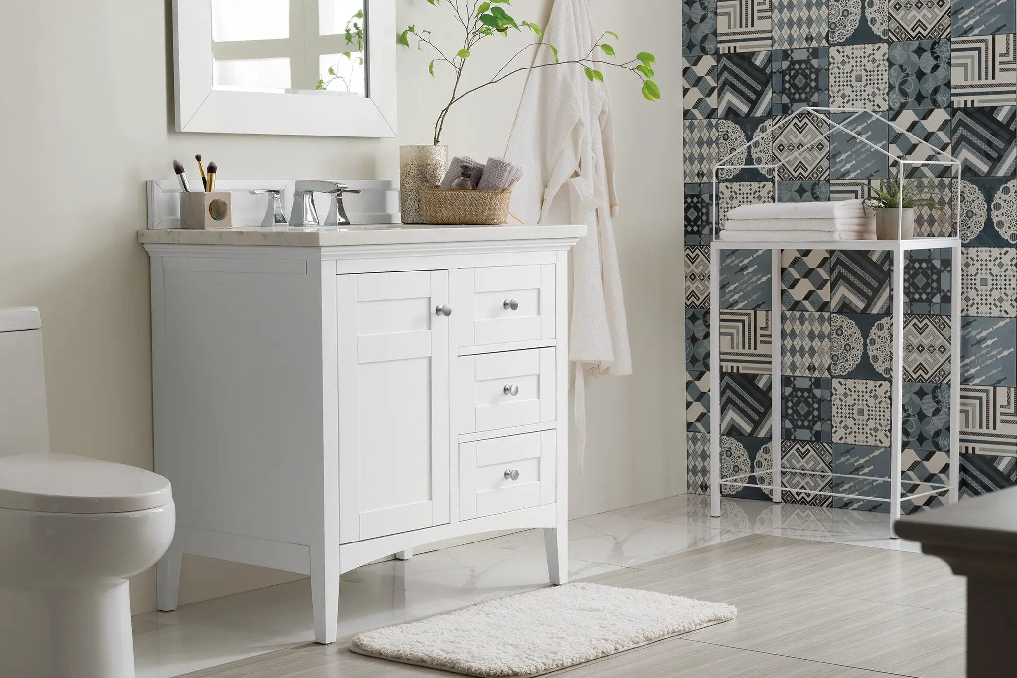 bright white vanity