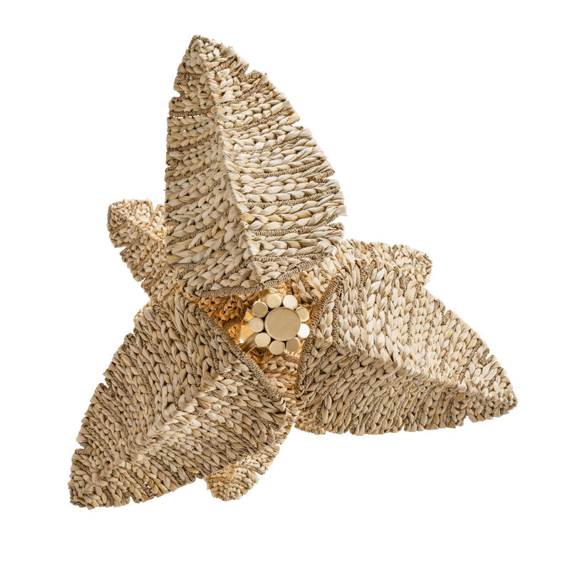 french gold/natural seagrass chandelier