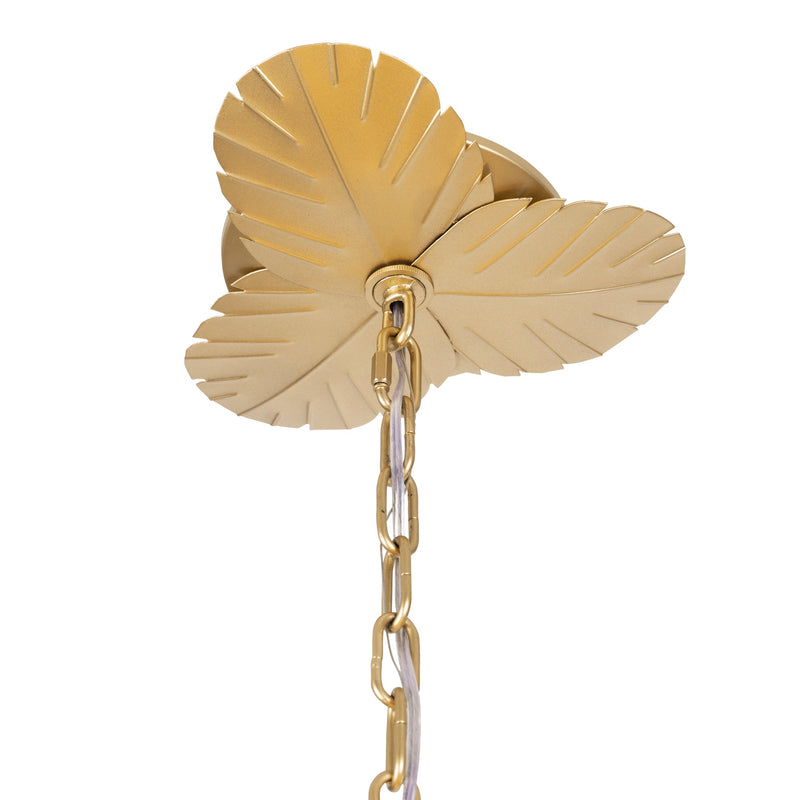 french gold/natural seagrass chandelier