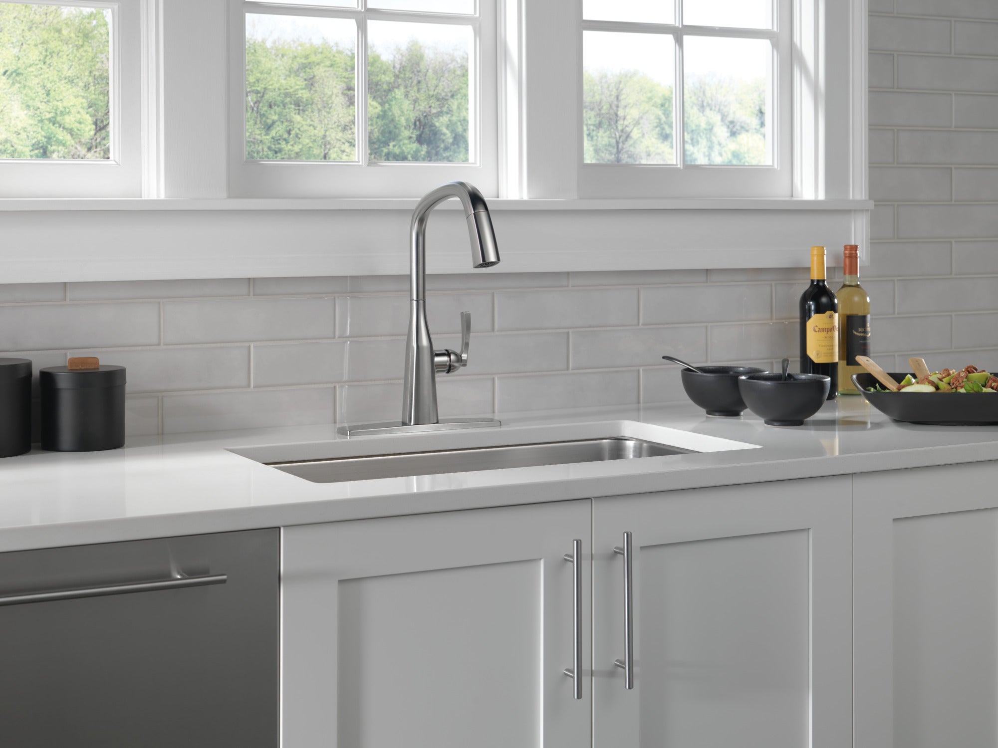 lumicoat arctic stainless kitchen faucet
