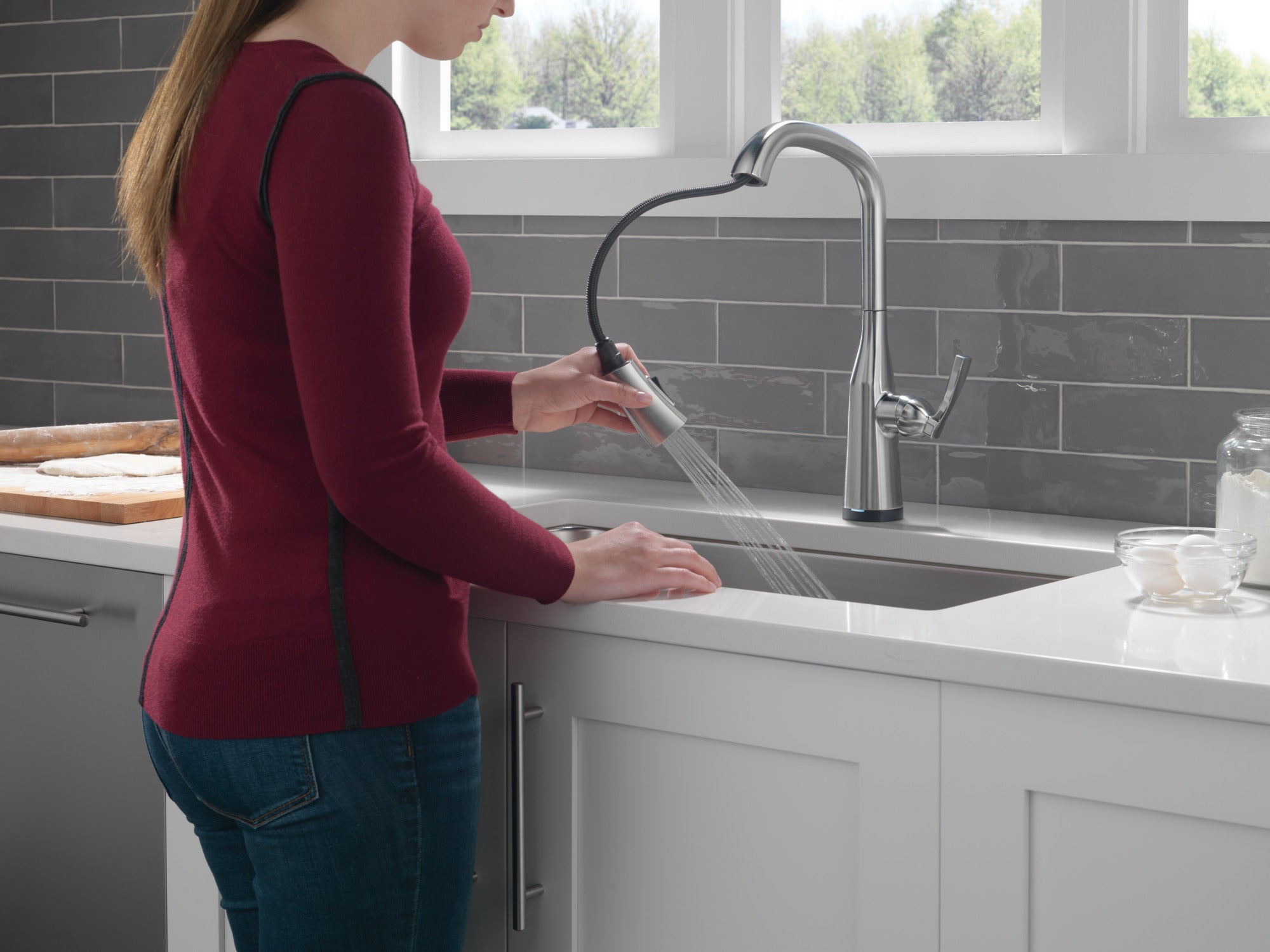 lumicoat arctic stainless kitchen faucet