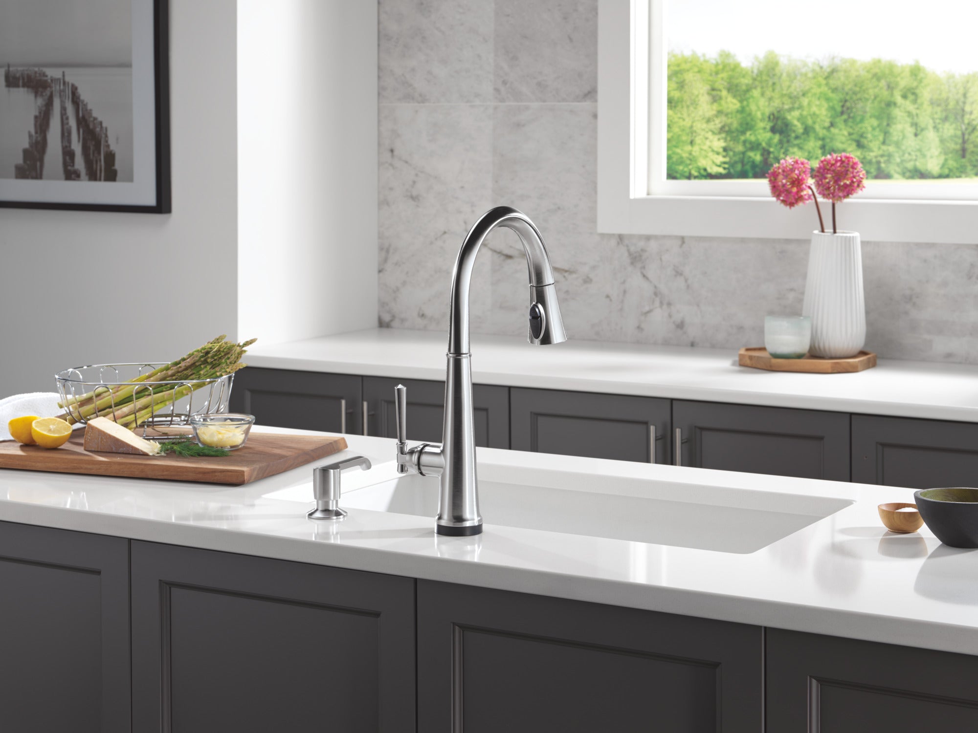 lumicoat arctic stainless kitchen faucet