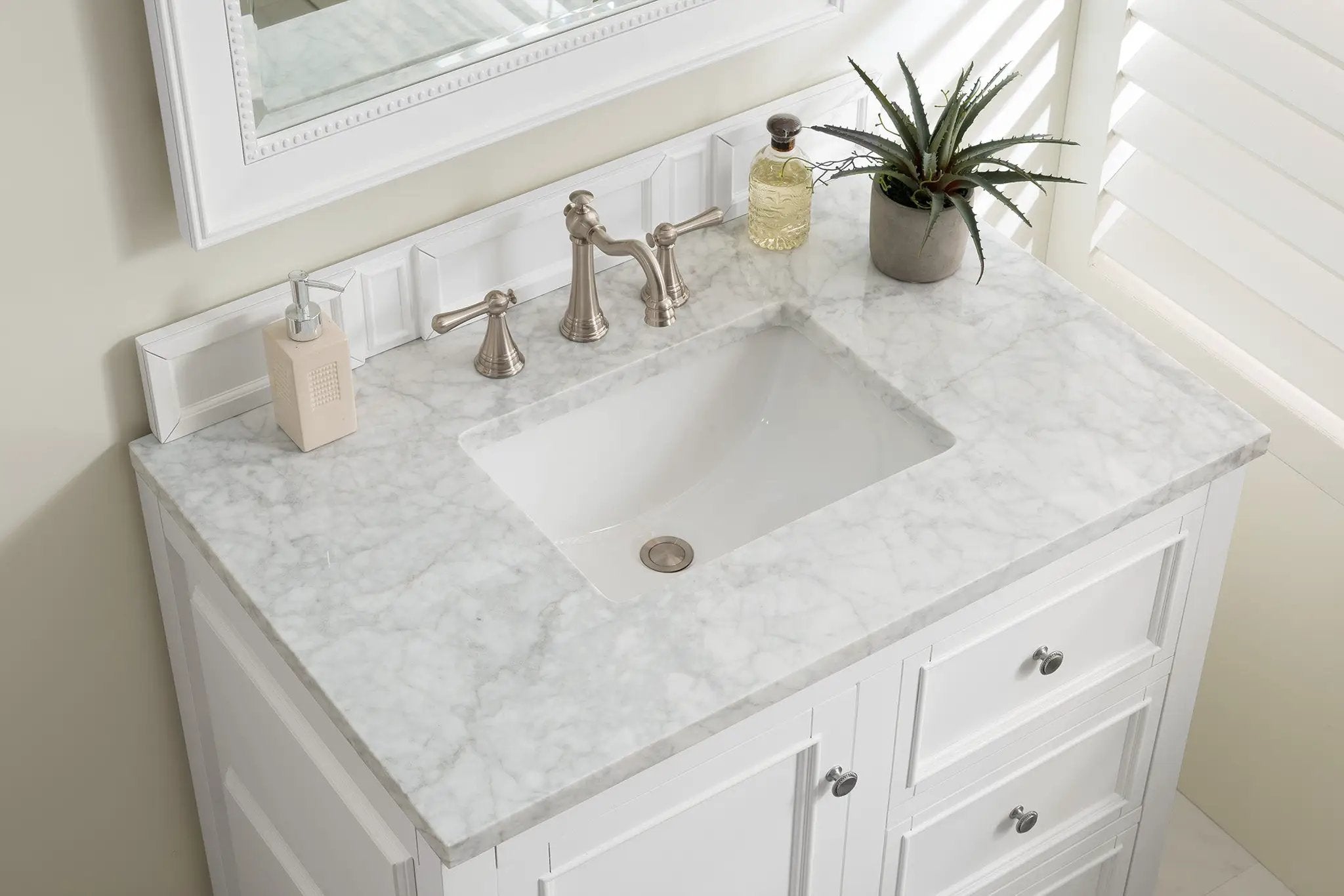 bright white vanity