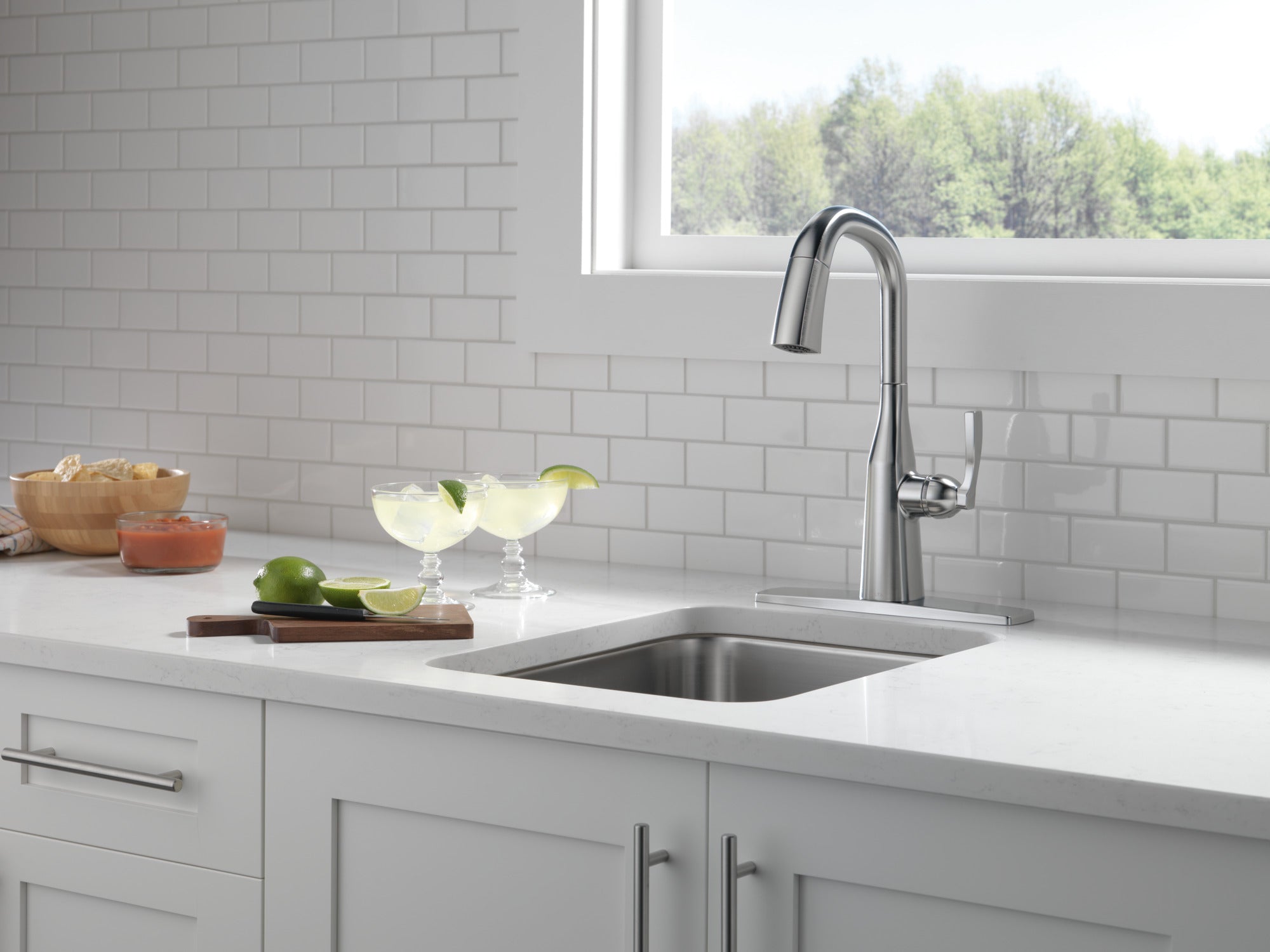 lumicoat arctic stainless kitchen faucet