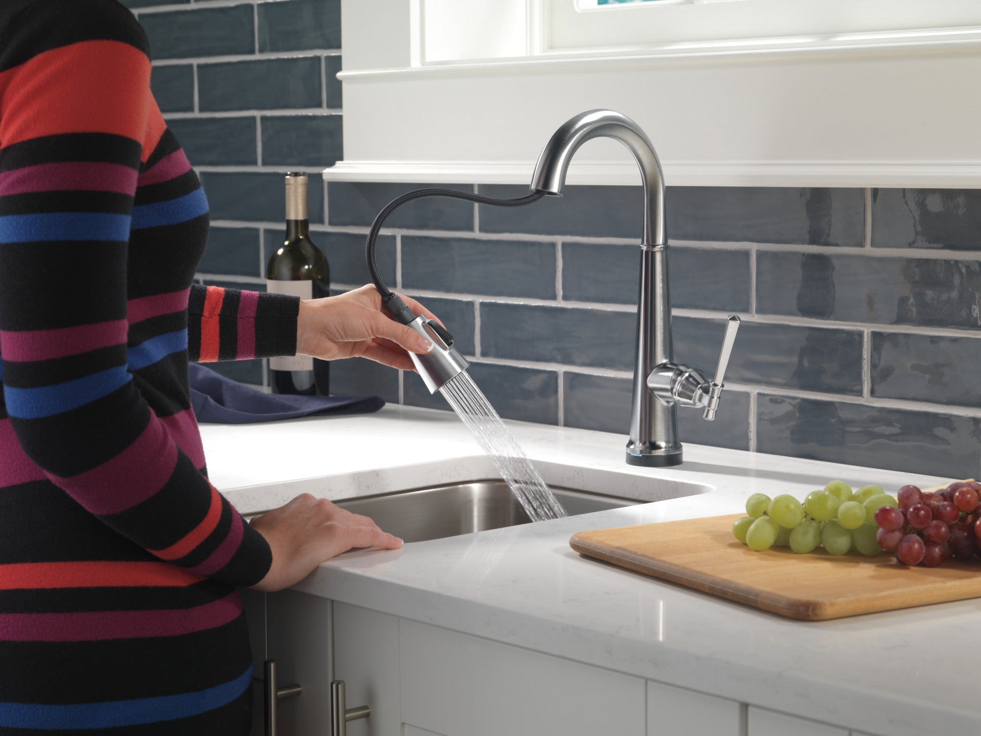 lumicoat arctic stainless kitchen faucet