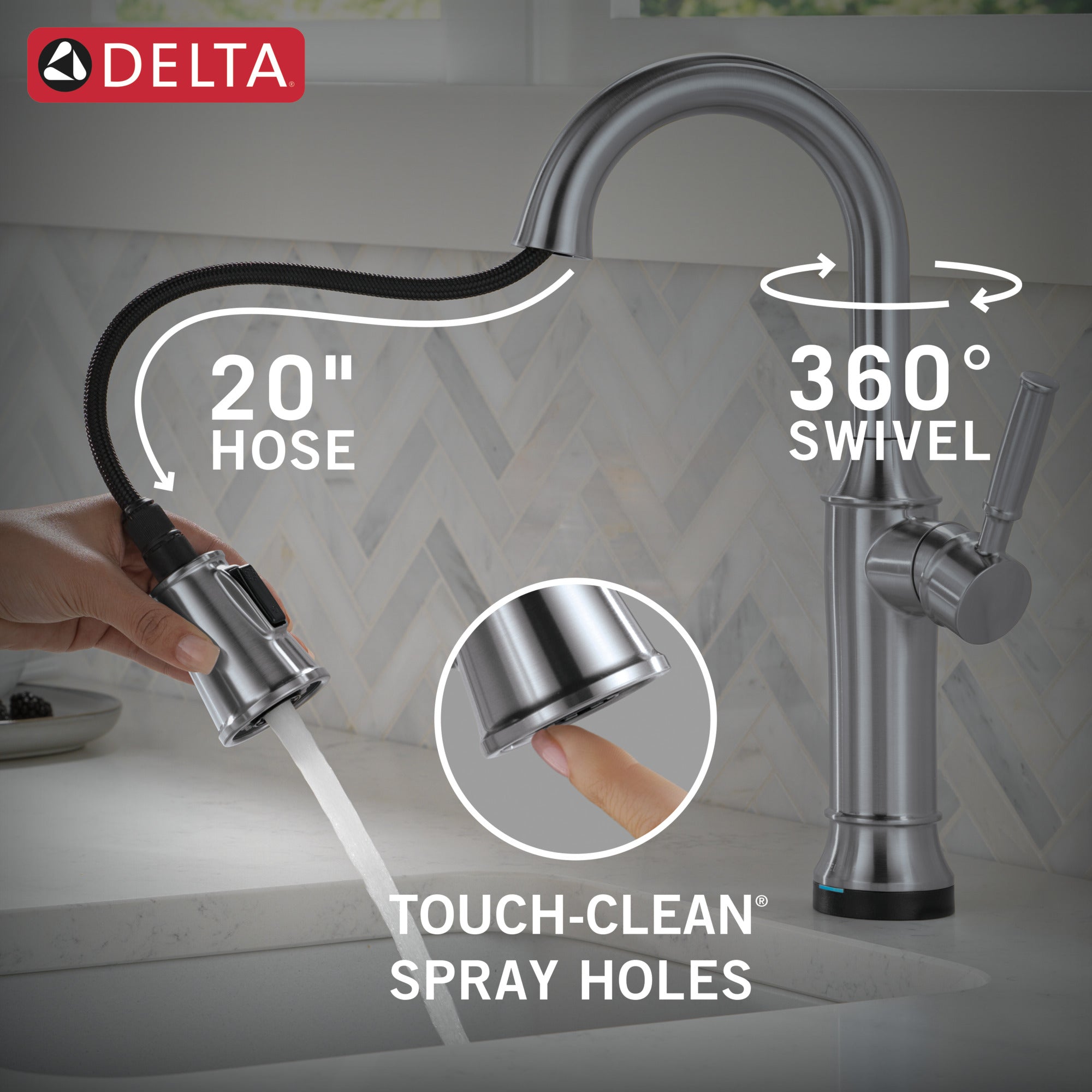 lumicoat arctic stainless kitchen faucet