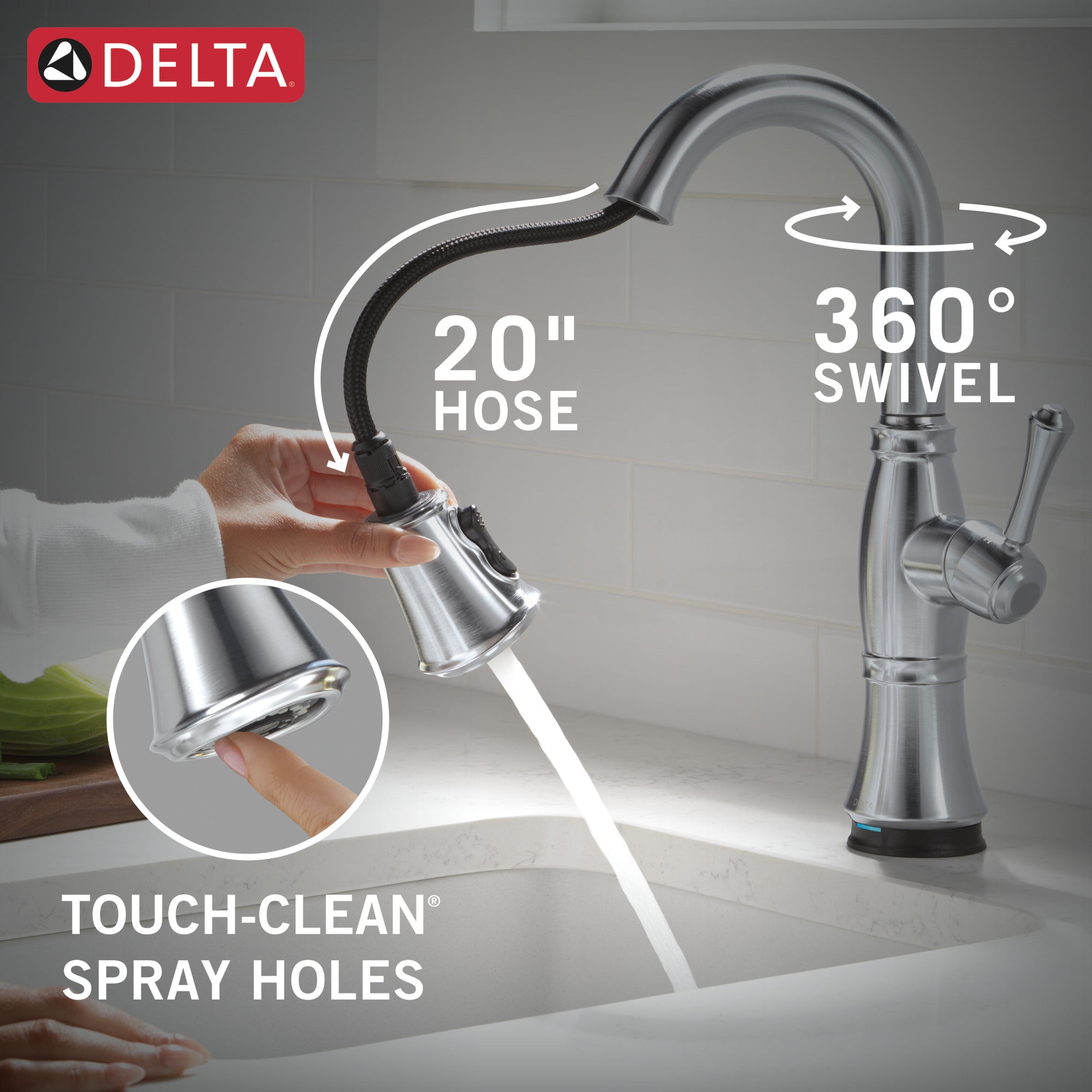 lumicoat arctic stainless kitchen faucet