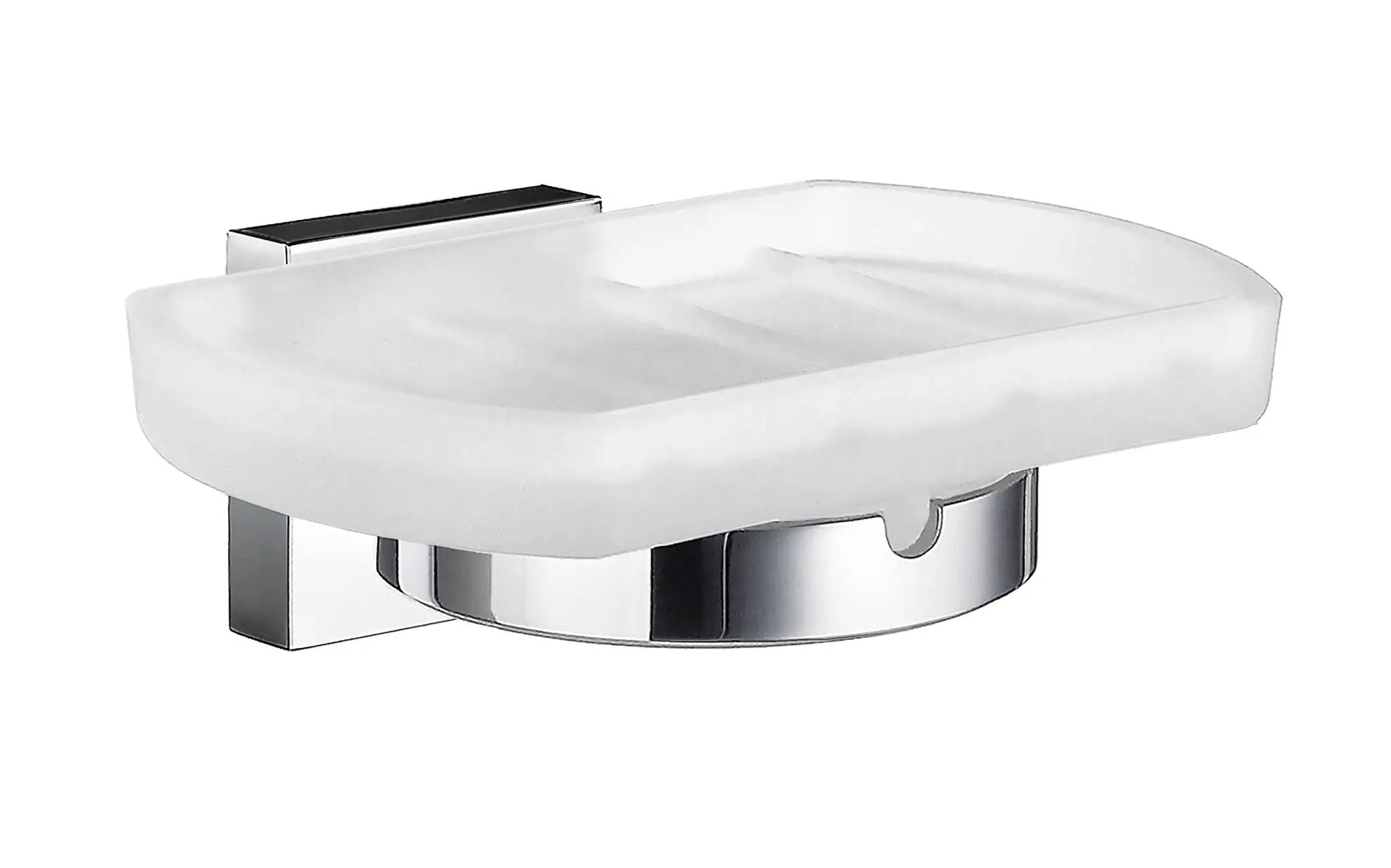 polished chrome holder with soap dish