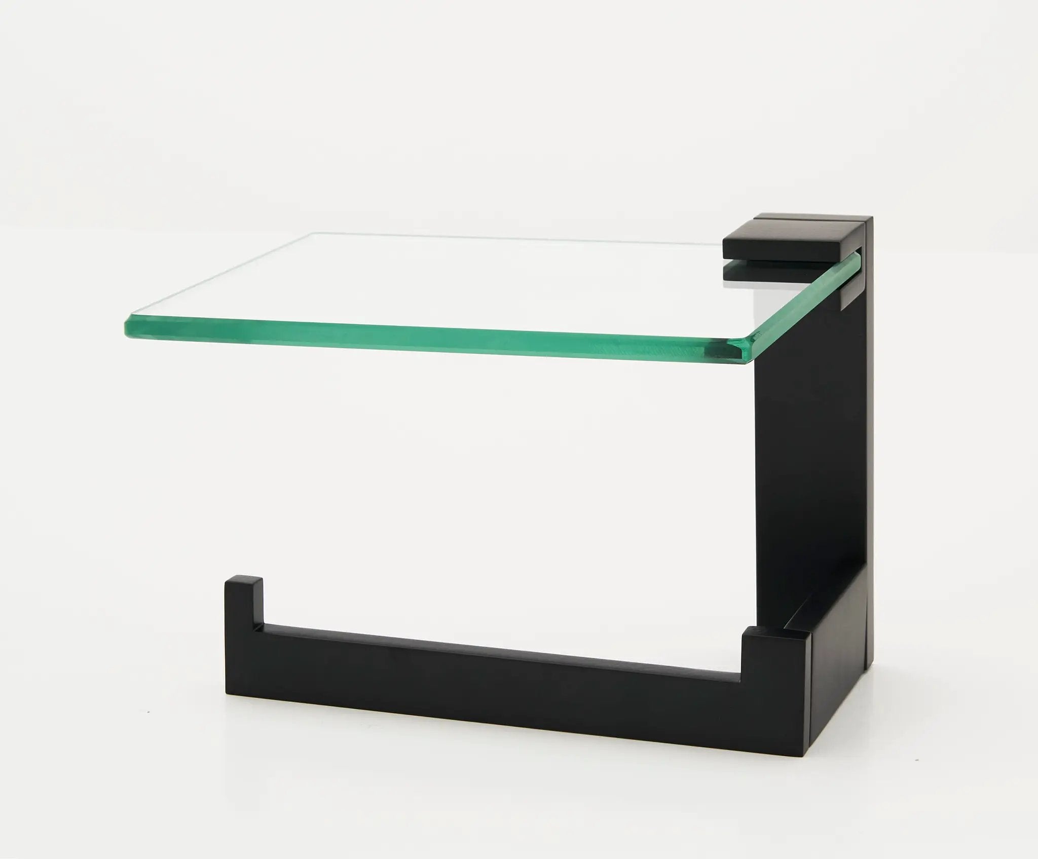 Alno Linear Left Hand Single Post Tissue Holder w/ Glass Shelf by Alno