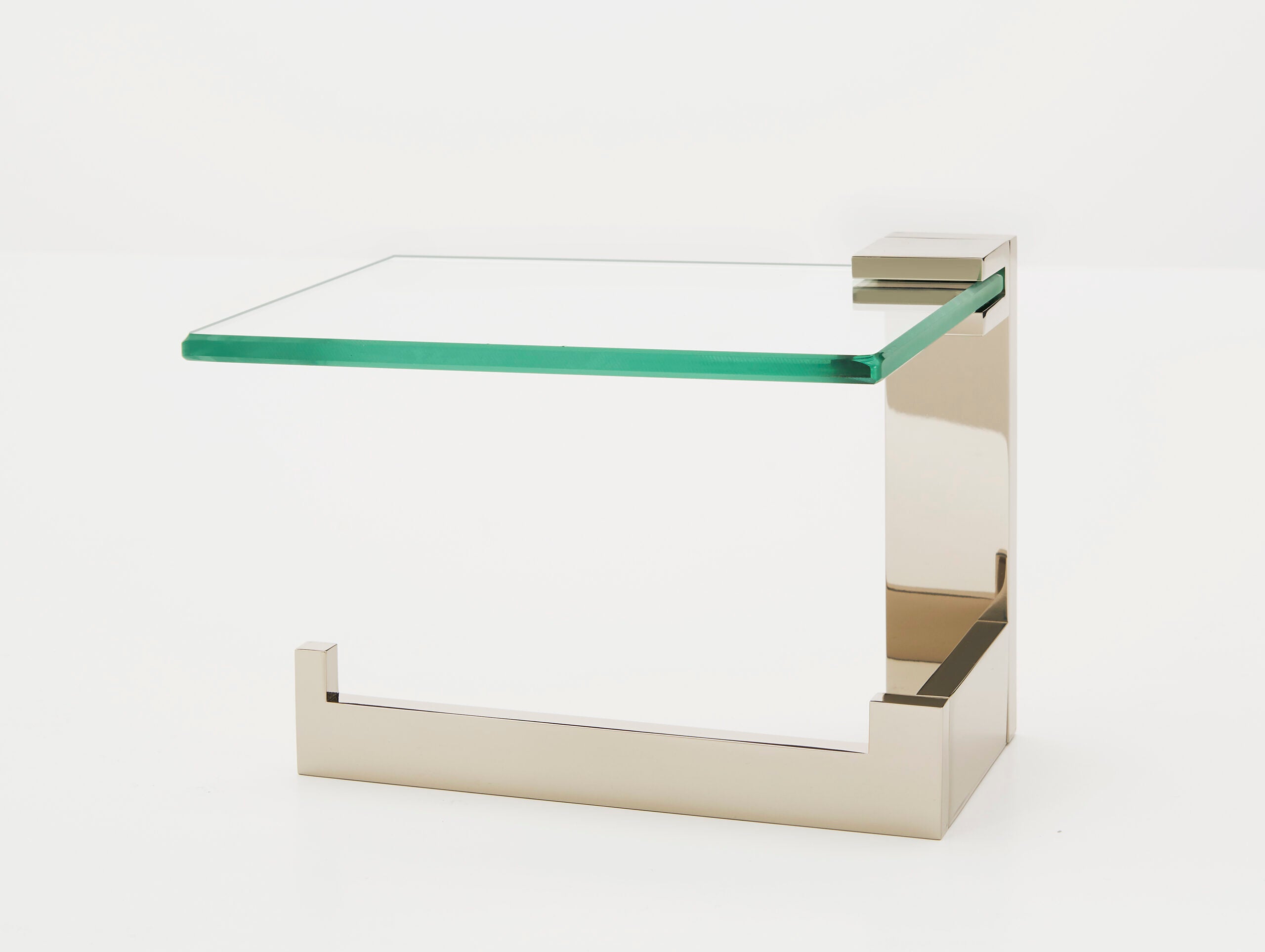 Alno Linear Left Hand Single Post Tissue Holder w/ Glass Shelf