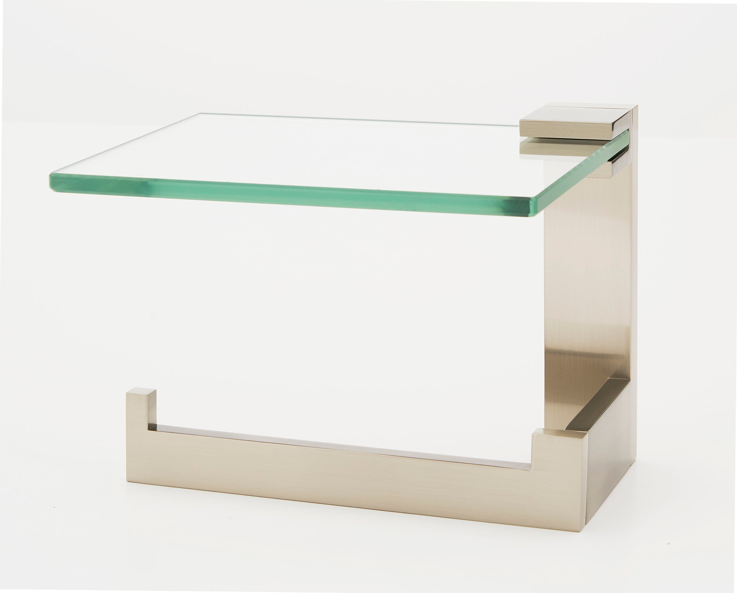 Alno Linear Left Hand Single Post Tissue Holder w/ Glass Shelf