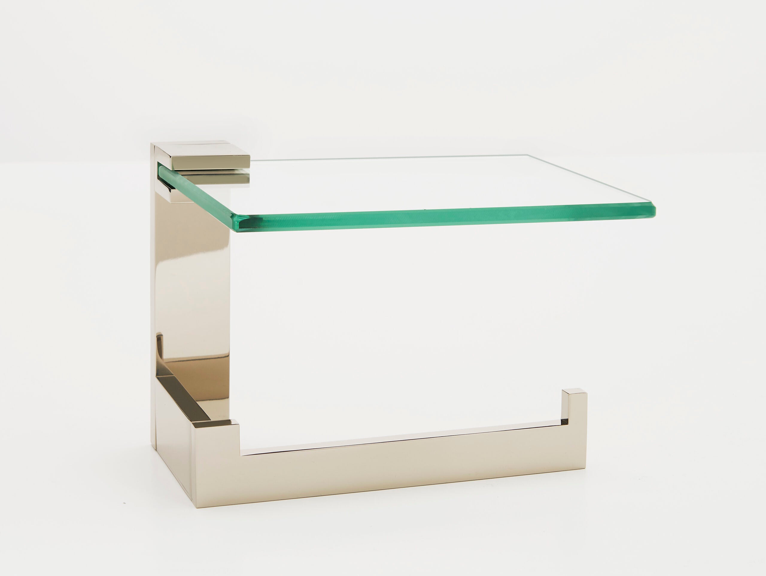 Alno Linear Right Hand Single Post Tissue Holder w/ Glass Shelf