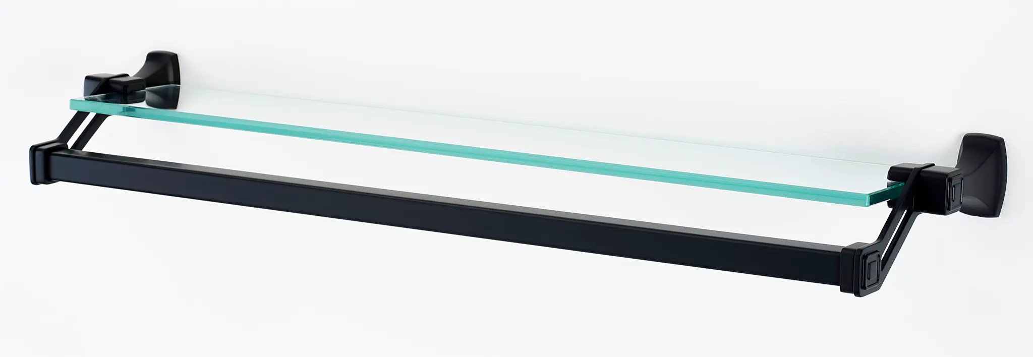Alno Cube Bath 25" Glass Shelf w/Towel Bar by Alno