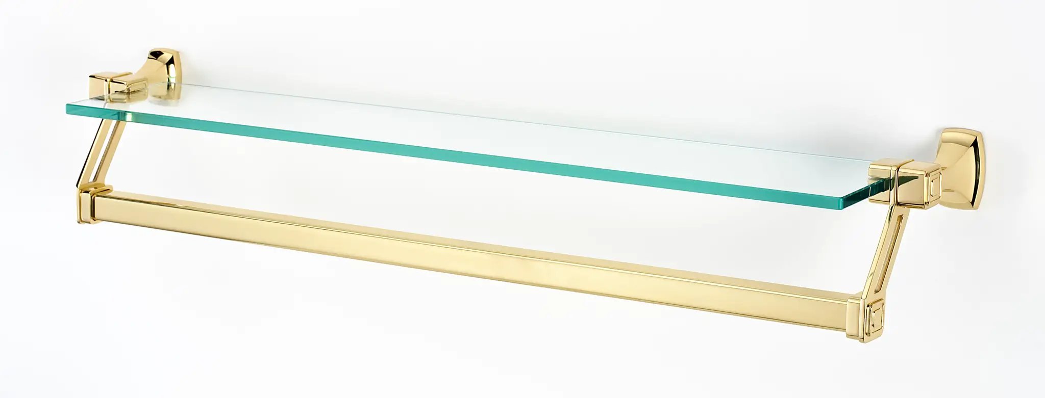 Alno Cube Bath 25" Glass Shelf w/Towel Bar by Alno