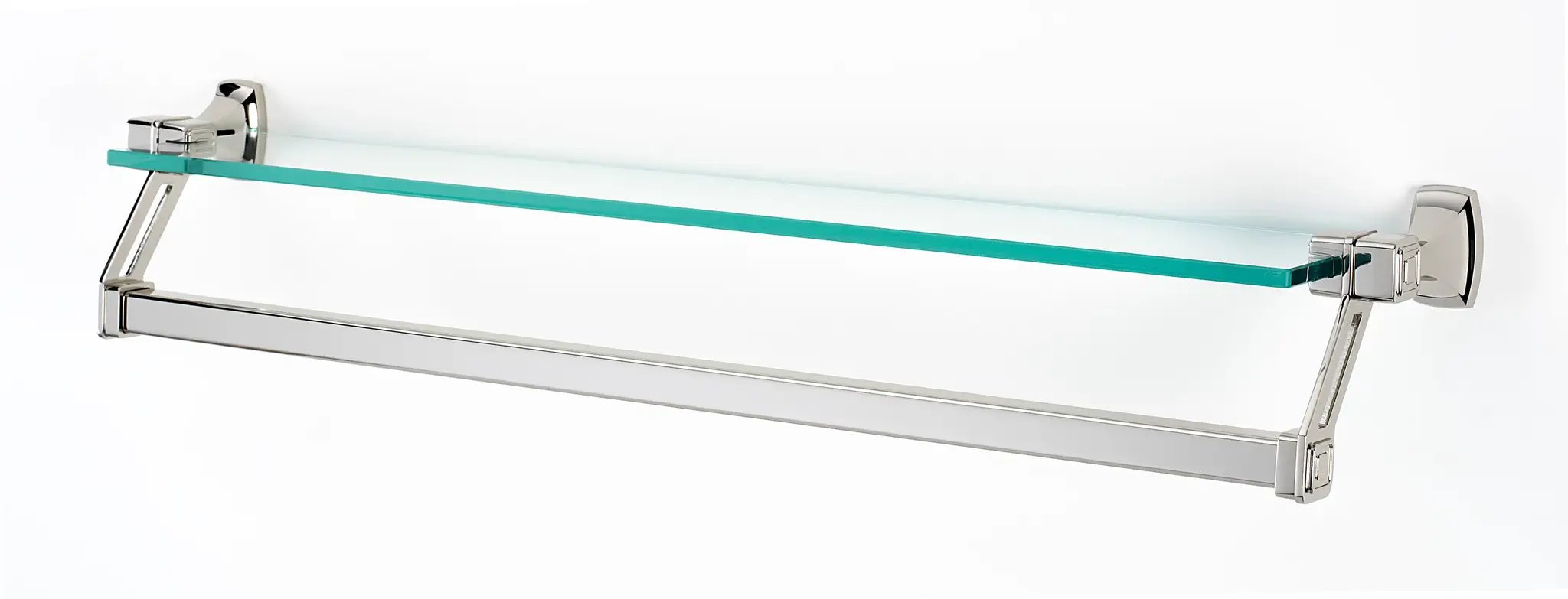 Alno Cube Bath 25" Glass Shelf w/Towel Bar by Alno