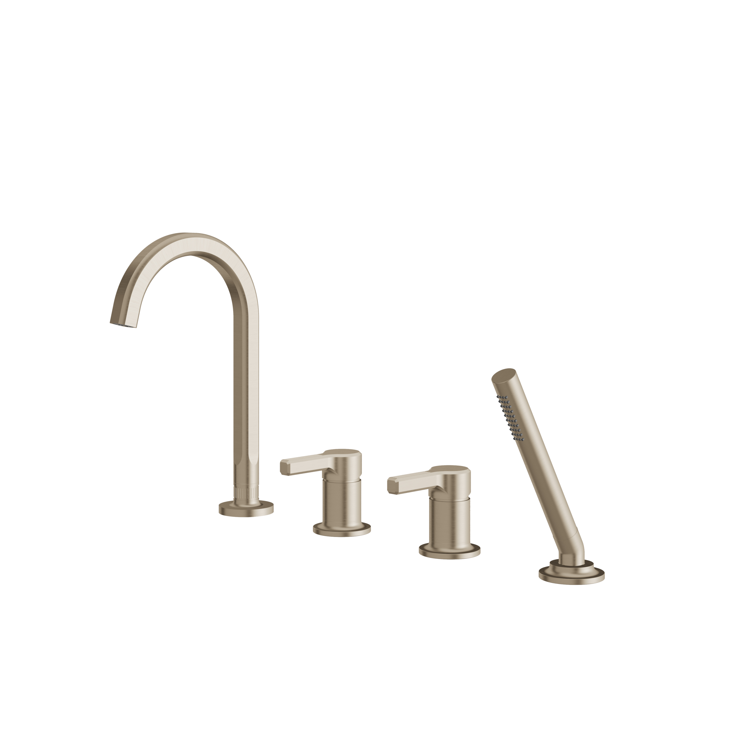 Aquabrass Ariston Deck Tub Fill with Handshower and 2 Mixer by Aquabrass