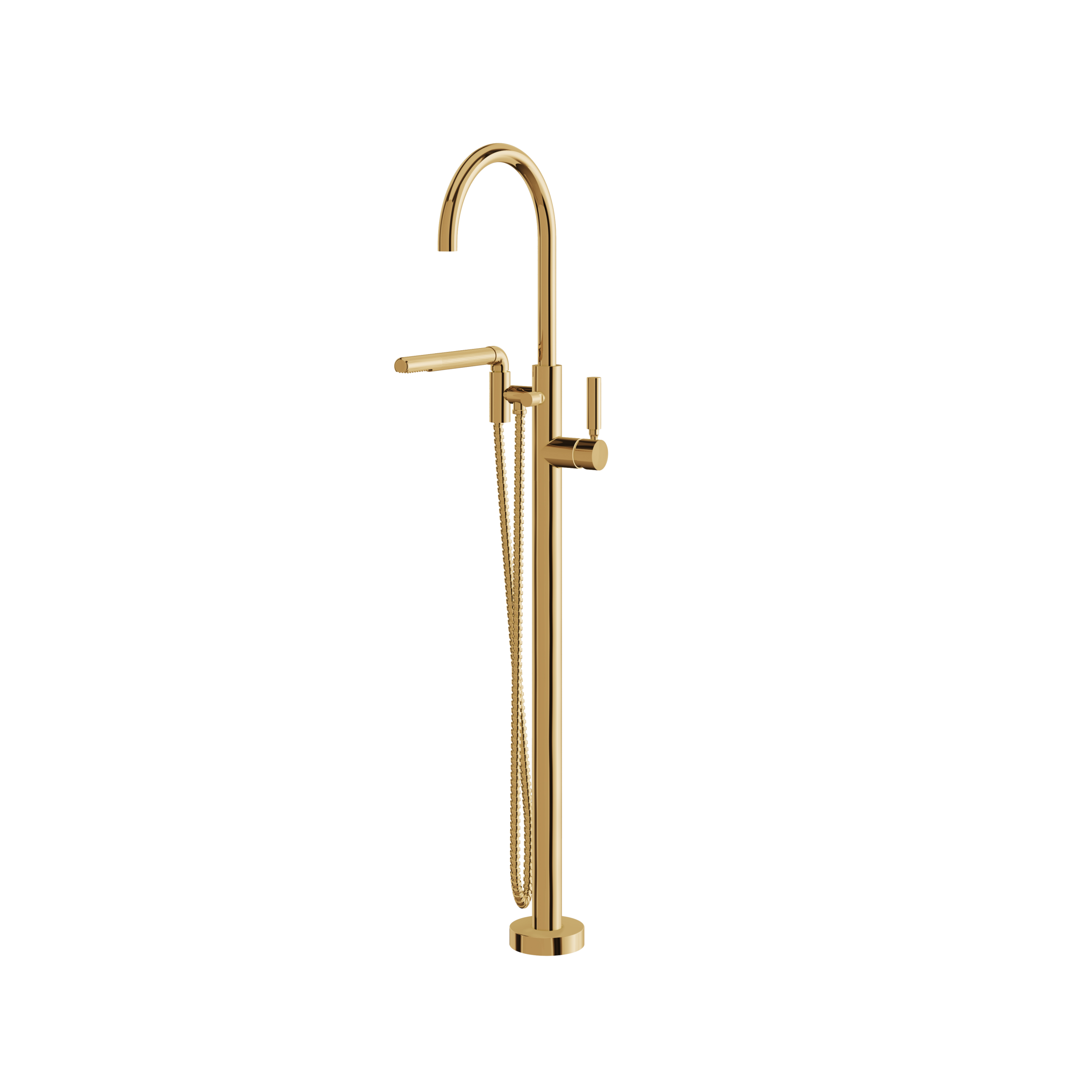 Aquabrass Aria Floormount Tub Filler with Hand Shower by Aquabrass