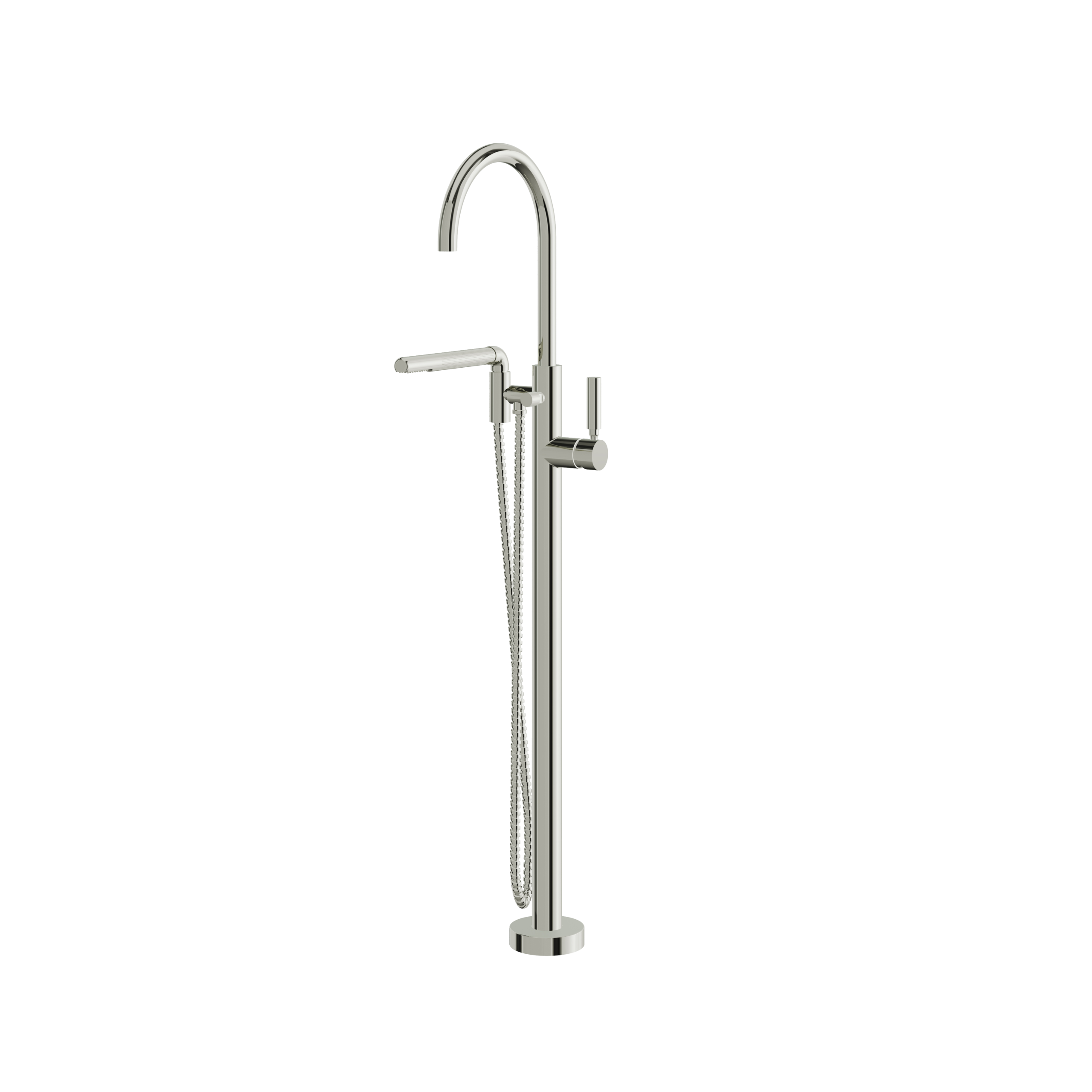 Aquabrass Aria Floormount Tub Filler with Hand Shower by Aquabrass