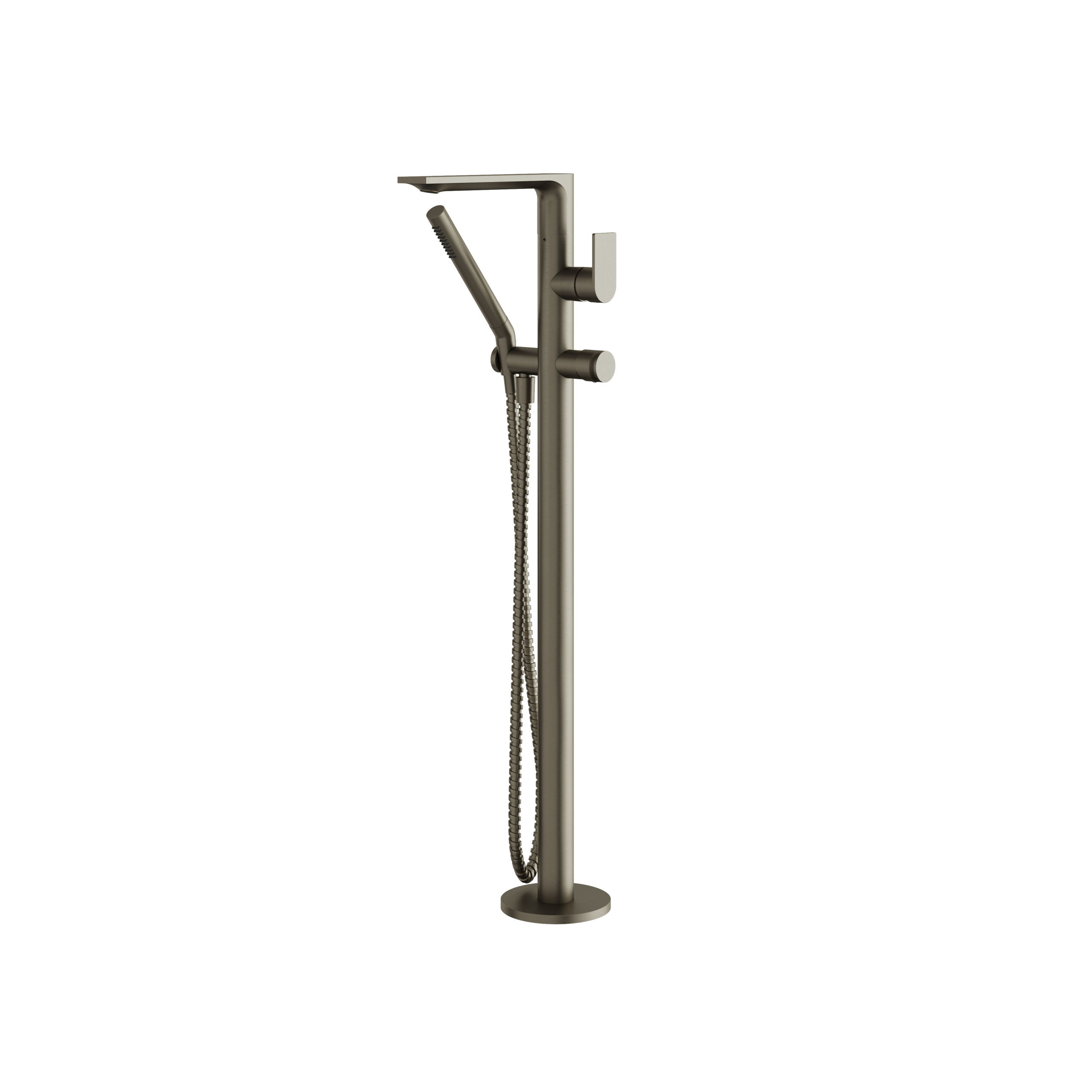 Aquabrass Alpha Floormount Tub Filler with Hand Shower