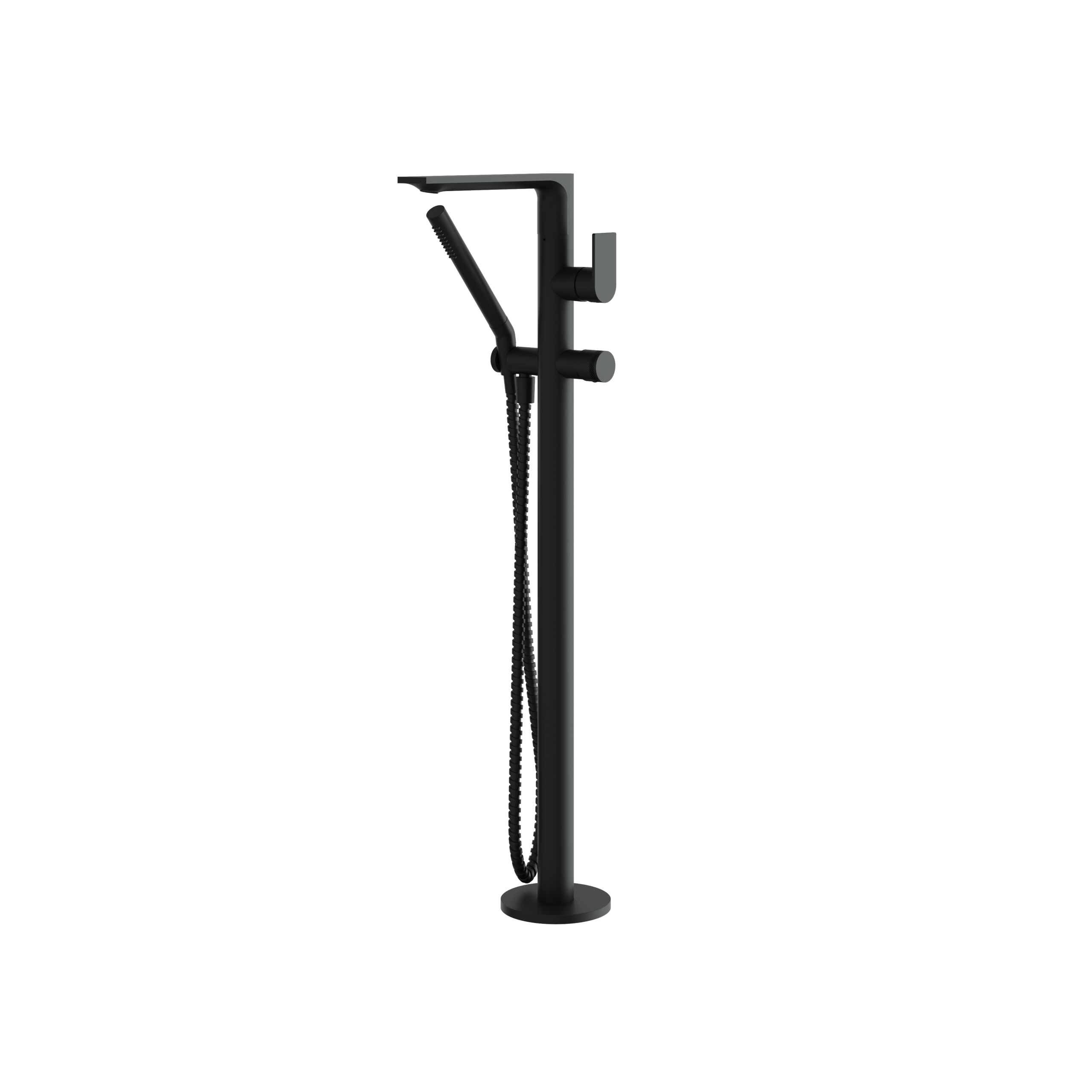 Aquabrass Alpha Floormount Tub Filler with Hand Shower