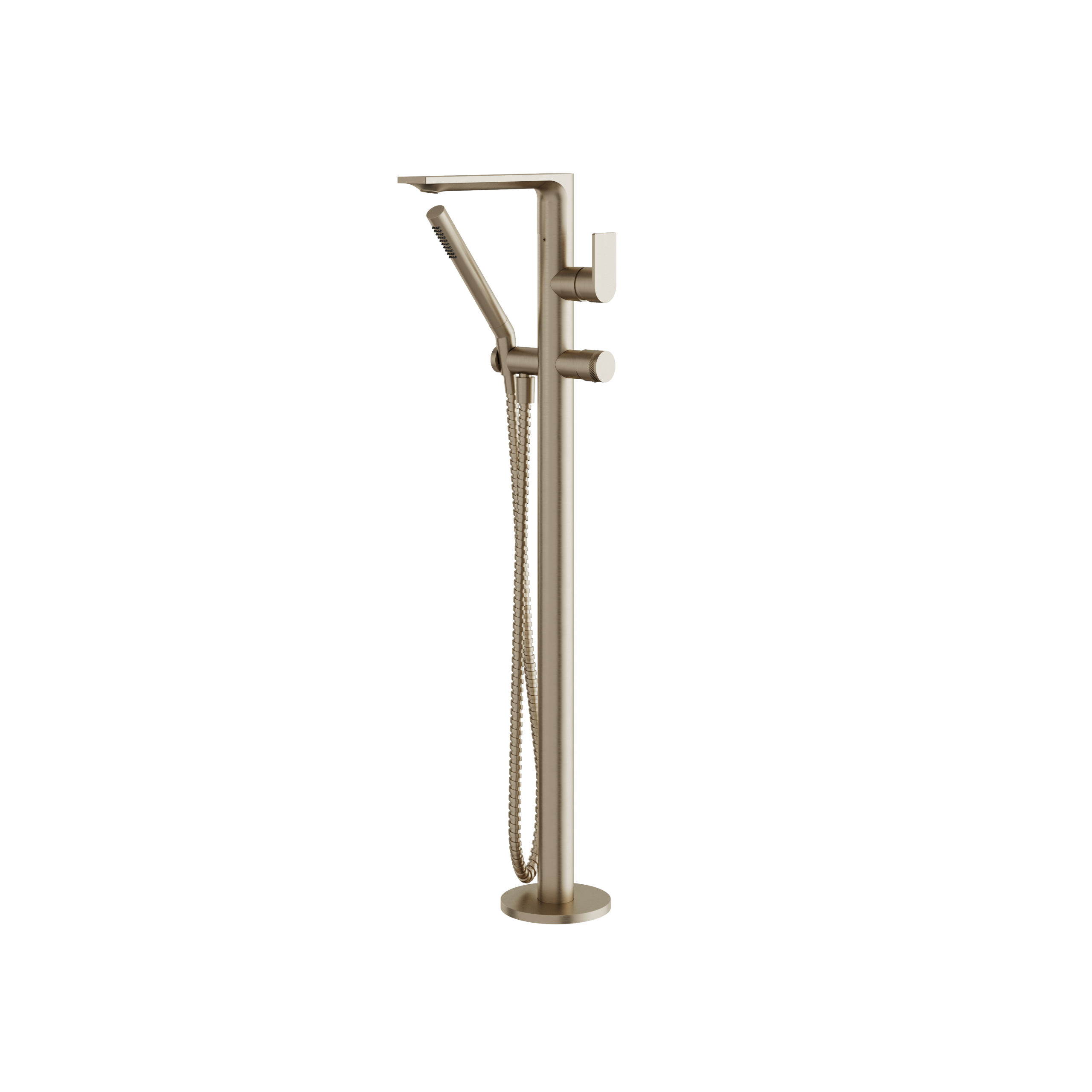 Aquabrass Alpha Floormount Tub Filler with Hand Shower