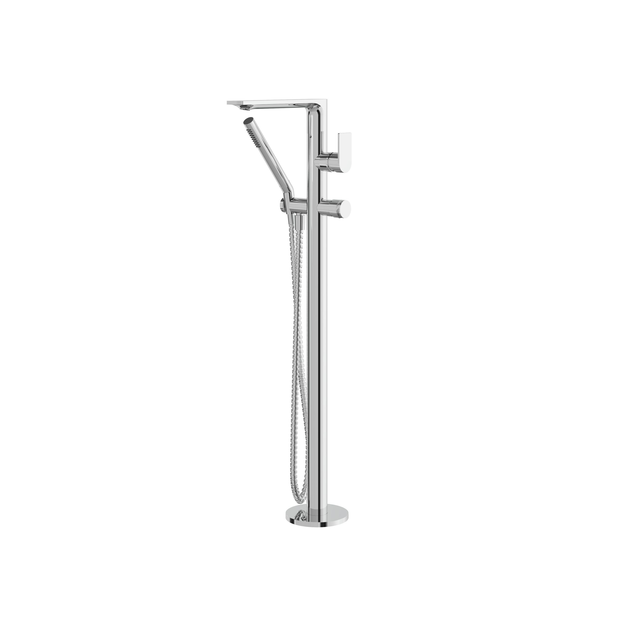 polished chrome tub filler