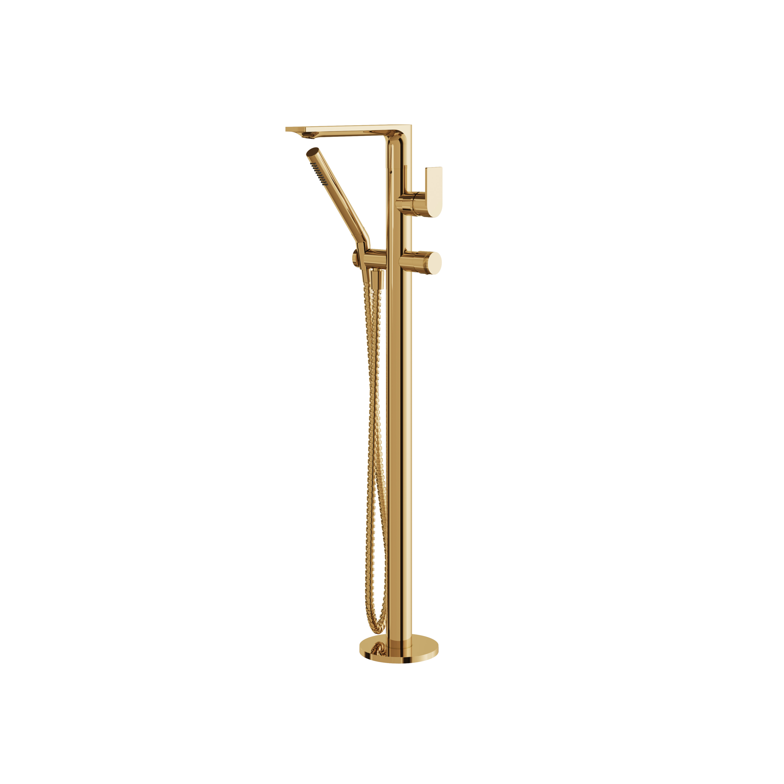 Aquabrass Alpha Floormount Tub Filler with Hand Shower