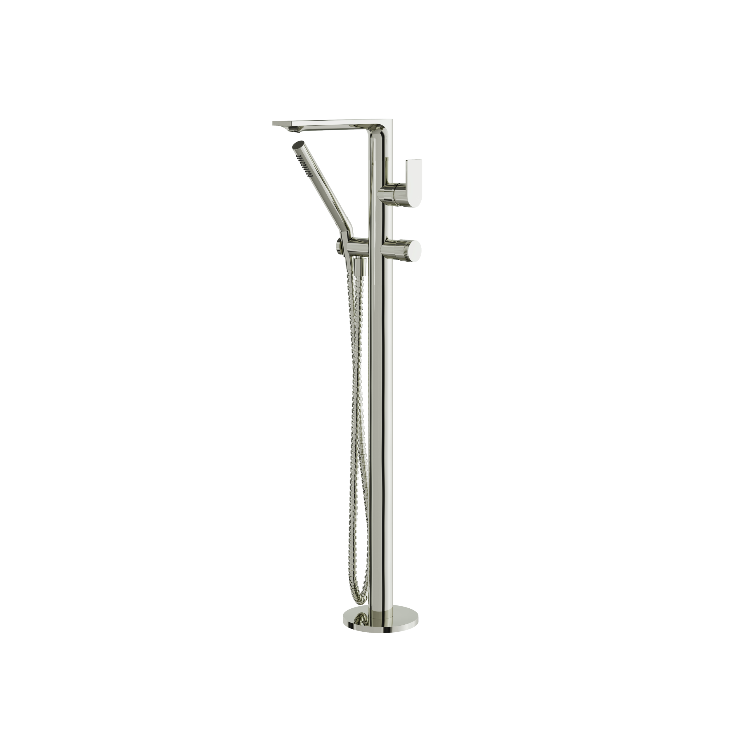 Aquabrass Alpha Floormount Tub Filler with Hand Shower