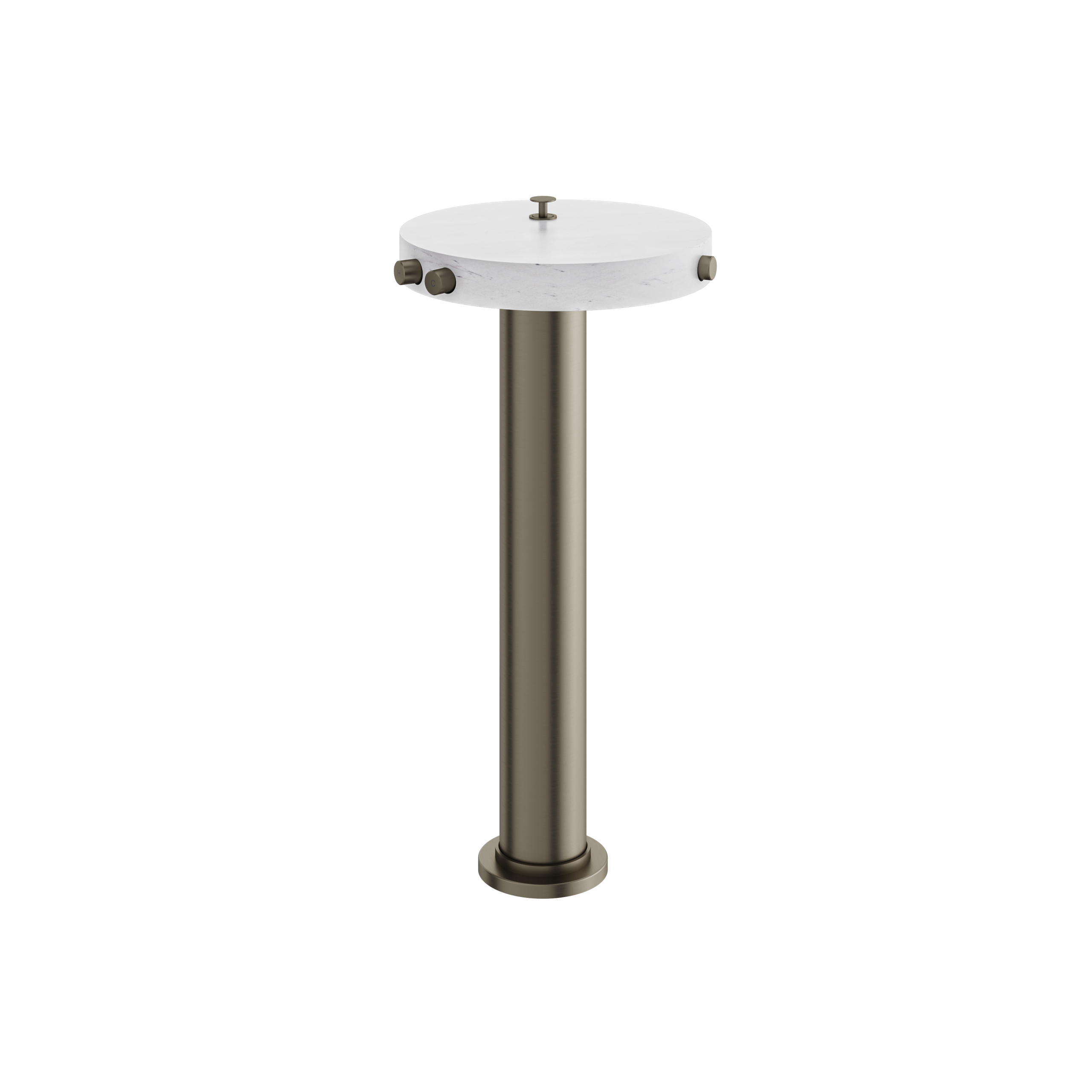 Aquabrass Marmo Floor Tub Filler with Hand Shower - Carrara